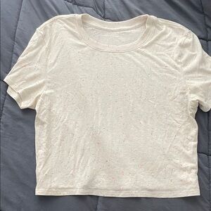 Outdoor Voices  Cream Speckled T-Shirt